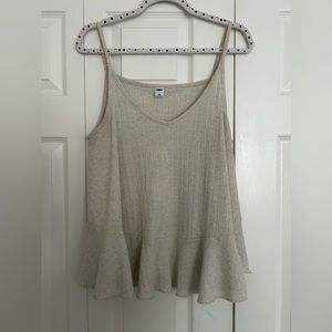 Old navy peplum tank-cream (size L)